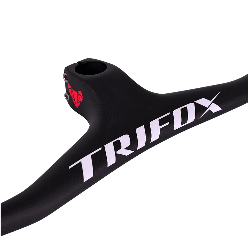 Руль велосипедный TRIFOX MTB 17/2 градусов цельная форма со стержнем 3K черный матовый 600