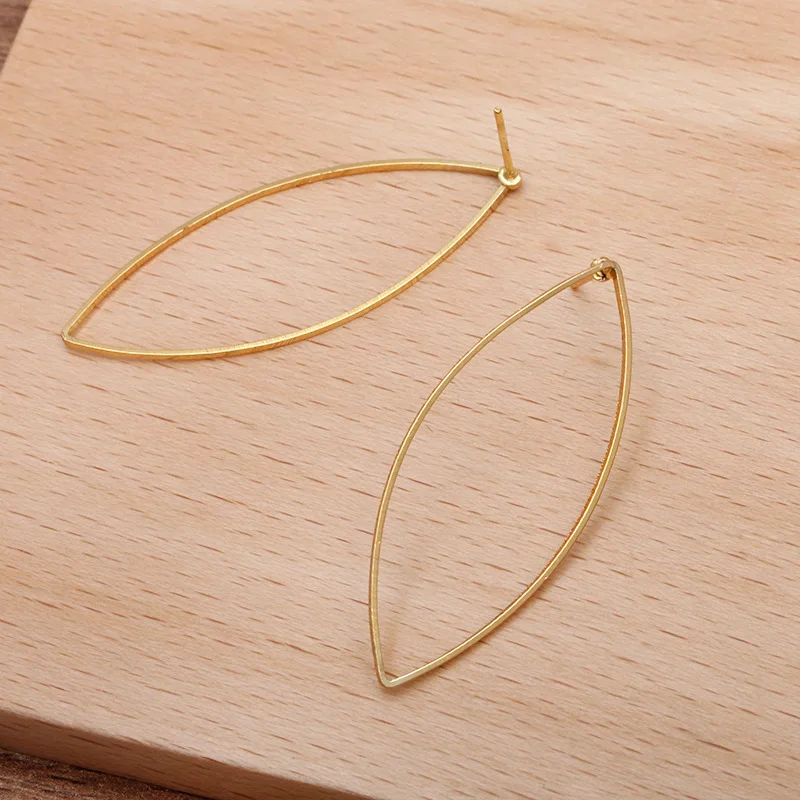 50 шт. металлическая медная Геометрическая Серьга золотая серьга-гвоздик с