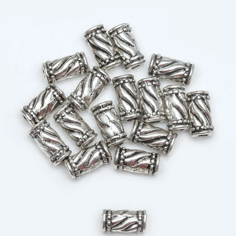 50 шт Серебряная каменная винтажная трубчатая вставка металлические бусины для