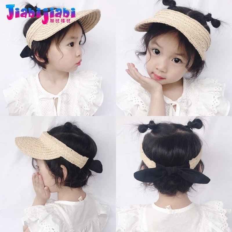 Детская летняя соломенная шляпа из рафии для маленьких девочек