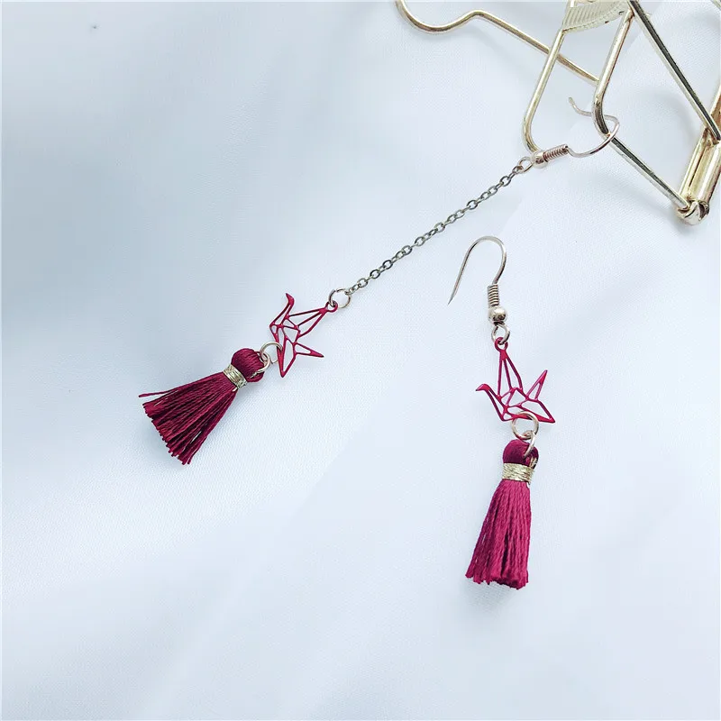 2019 новые темпераментные винно-красные бумажные краны кисточки Асимметричные