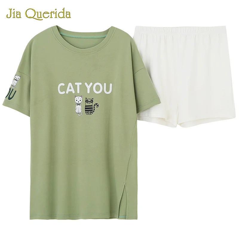 Новинка домашняя одежда пижама с принтом короткий рукав короткие штаны принт