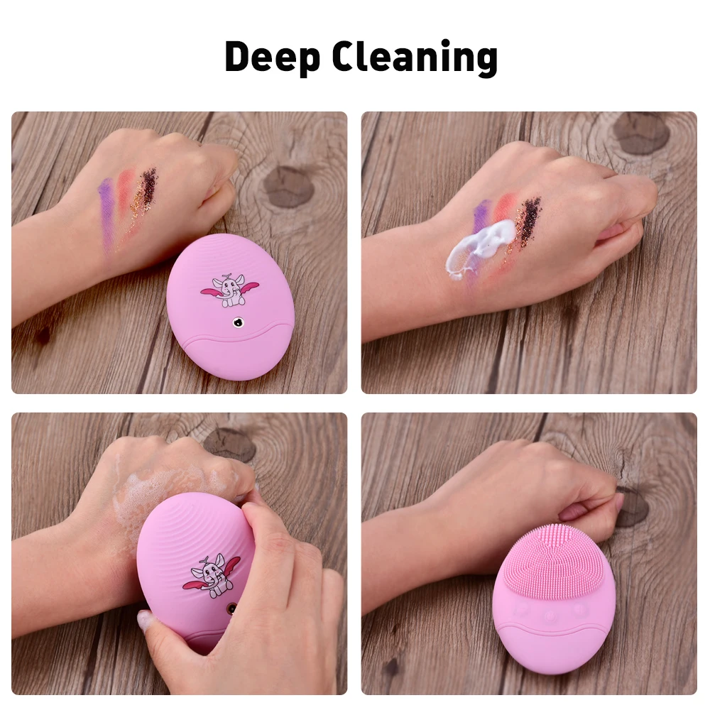 Электрическая мини-щетка для очищения лица ультразвуковая вибрационная