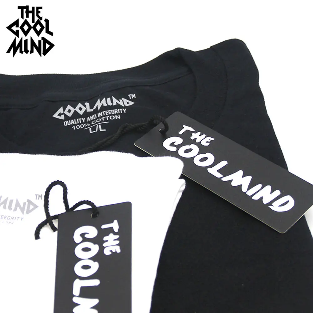 COOLMIND QI0234A 100% хлопок короткий рукав Круглый ворот Мужская футболка повседневная