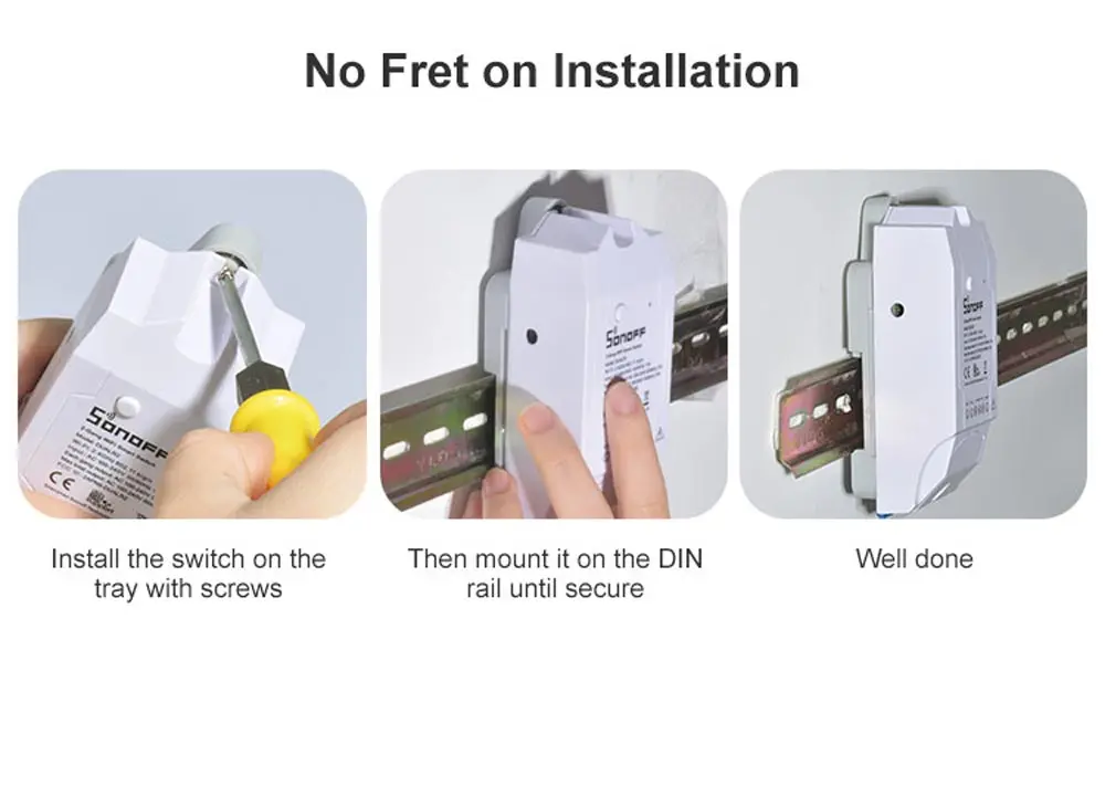 SONOFF DR DIN Rail лоток для Basic/RF/ Pow/ TH10/16/ Wifi Smart Switch рельсовый Чехол Держатель