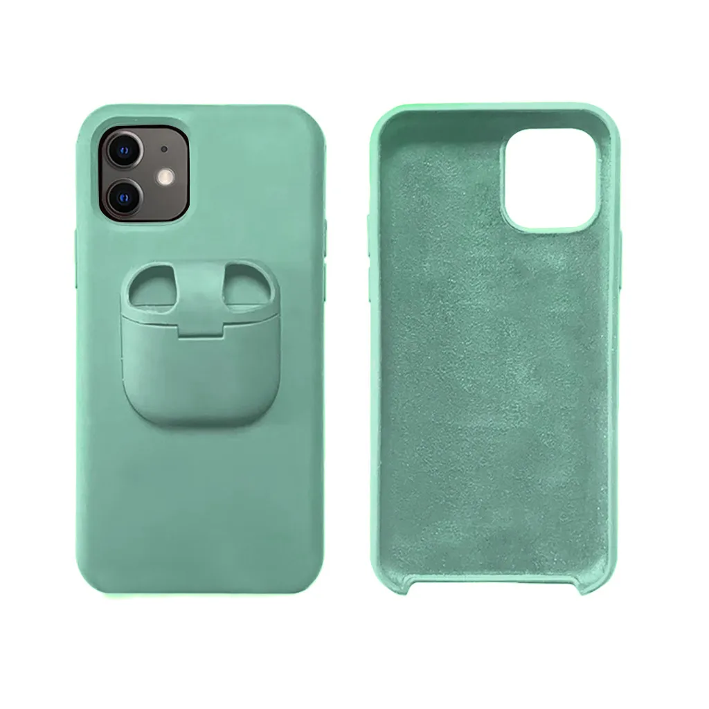 Жидкий силиконовый чехол для телефона для IPhone 11/Pro/MAX/XR/XS/X для Air Pods 2 в 1 мягкий чехол для 7 Plus/8 Plus
