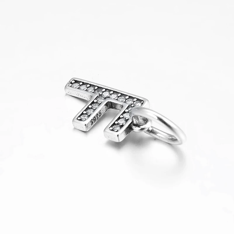 Настоящее серебро 925 пробы хит продаж оптовая продажа буквы F кулон бусы для