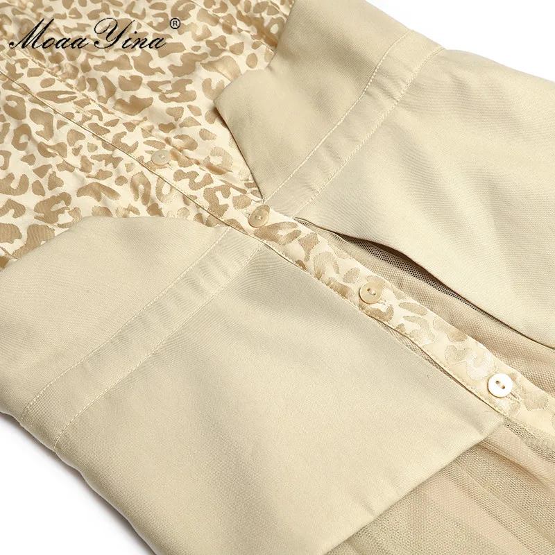 MoaaYina модное дизайнерское платье весеннее женское с длинным рукавом однобортное