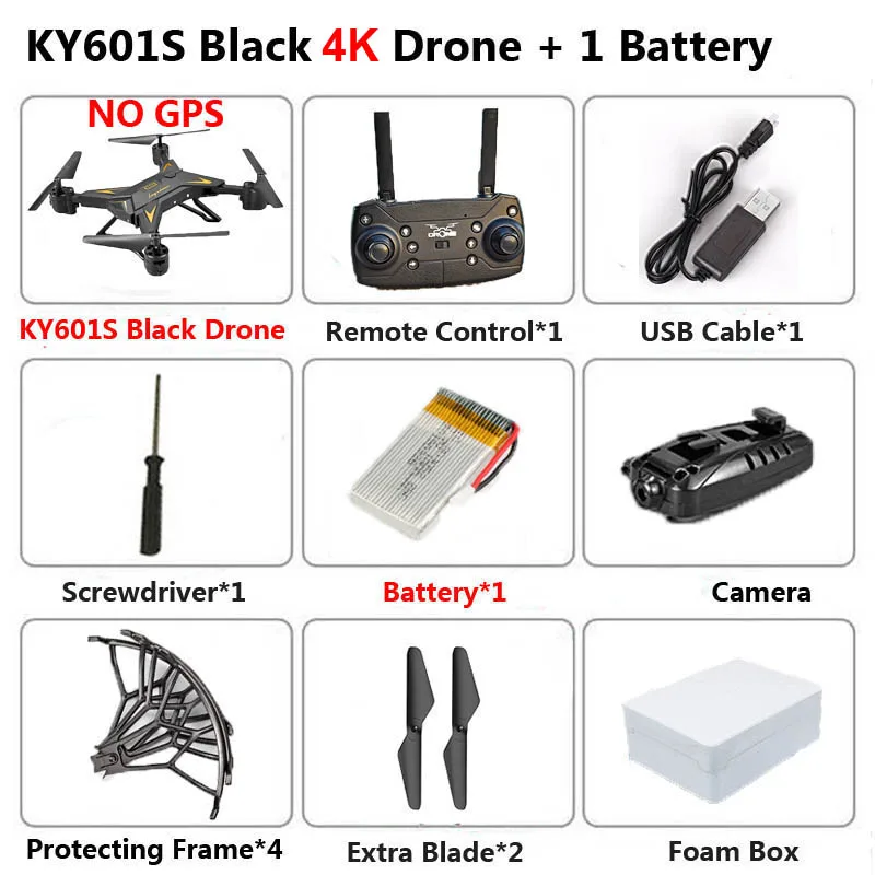 KY601G KY601S Профессиональный Дрон с камерой 4K HD 5G WiFi gps FPV дистанционное управление расстояние 2 км RC Квадрокоптер вертолет детские игрушки - Цвет: KY601S 4K B 1B