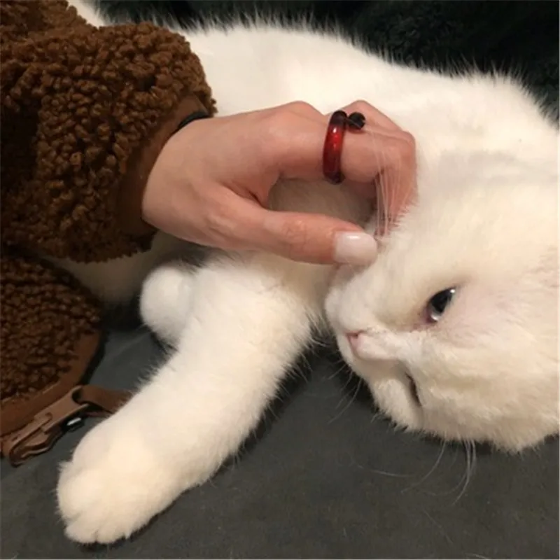 AOMU 2020 новые корейские прозрачные яркие цветные кольца акриловые геометрические