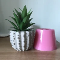 3d round cactus pot silicone concrete planter molds handmade candlestick making tool diy epoxy resin craft clay mould