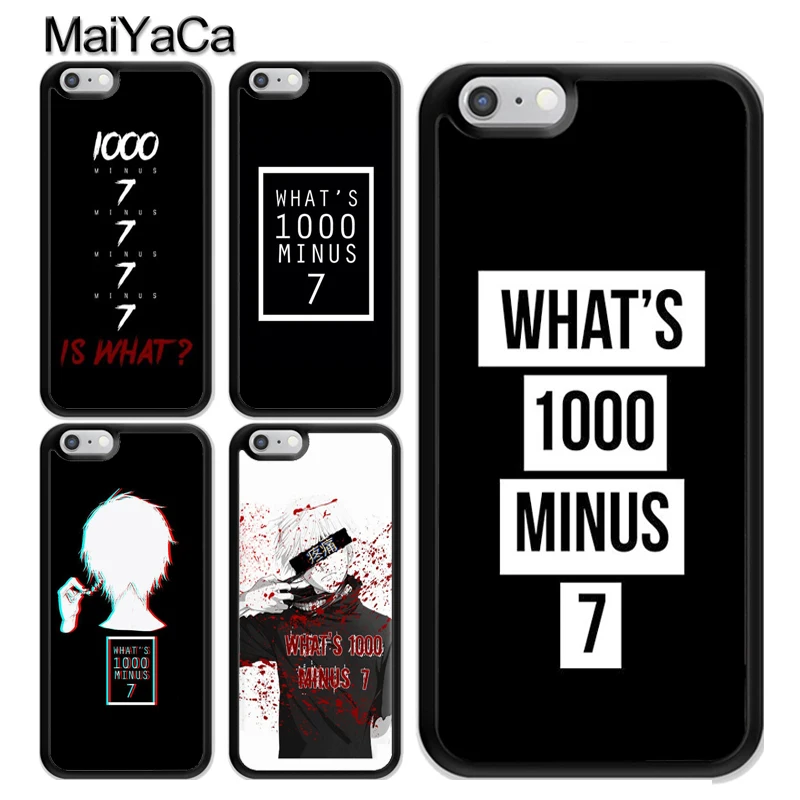 Чехол с цитатами What's 1000 минус 7 Токийский Гуль для iPhone 13 Pro Max 12 Mini 11 MAX X XR XS SE 2020 6S 8
