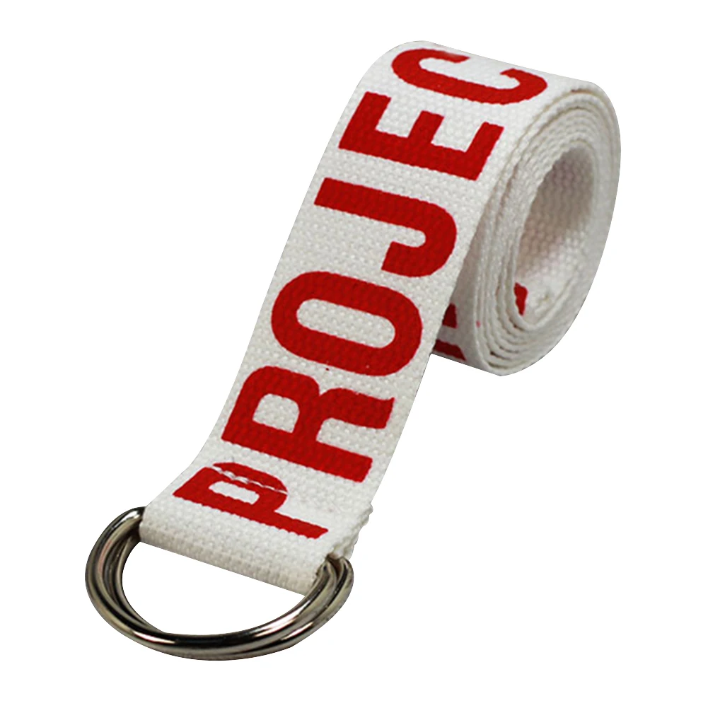 

Decorative D-Ring Buckle Waist Band Casual Letter Print Webbing Adjustable Canvas Wear Resistant All Match Women Belt Adult Wide