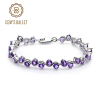 gems ballet 9 04ct natural amethyst purple gemstone bracelet 925 sterling silver bracelets bangles for women fine jewelry