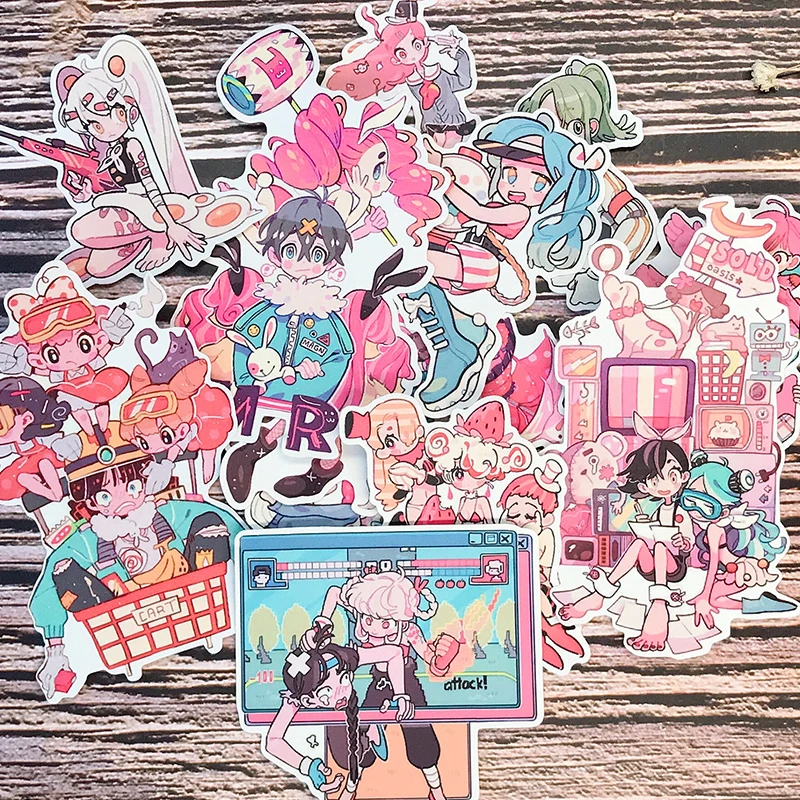 12 шт. стикеры в стиле японского аниме для девочек счетов на холодильник чемодан