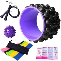 yoga wheel circle waist shape bodybuilding gym workout fitness equipment latex elastic backbend ring ten piece for pilates