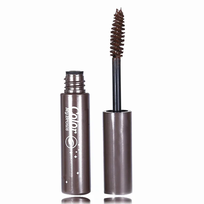Dark brown 3 цвета стойкая Водостойкая тушь для бровей, крем для бровей, тени для макияжа, косметические инструменты с кистью - Color: Dark brown