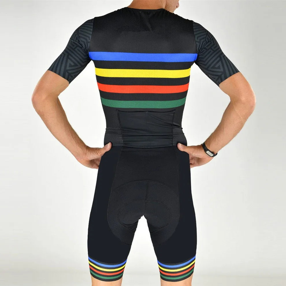 2020 радужная полоса Pro гоночный костюм для велоспорта триатлон короткий рукав