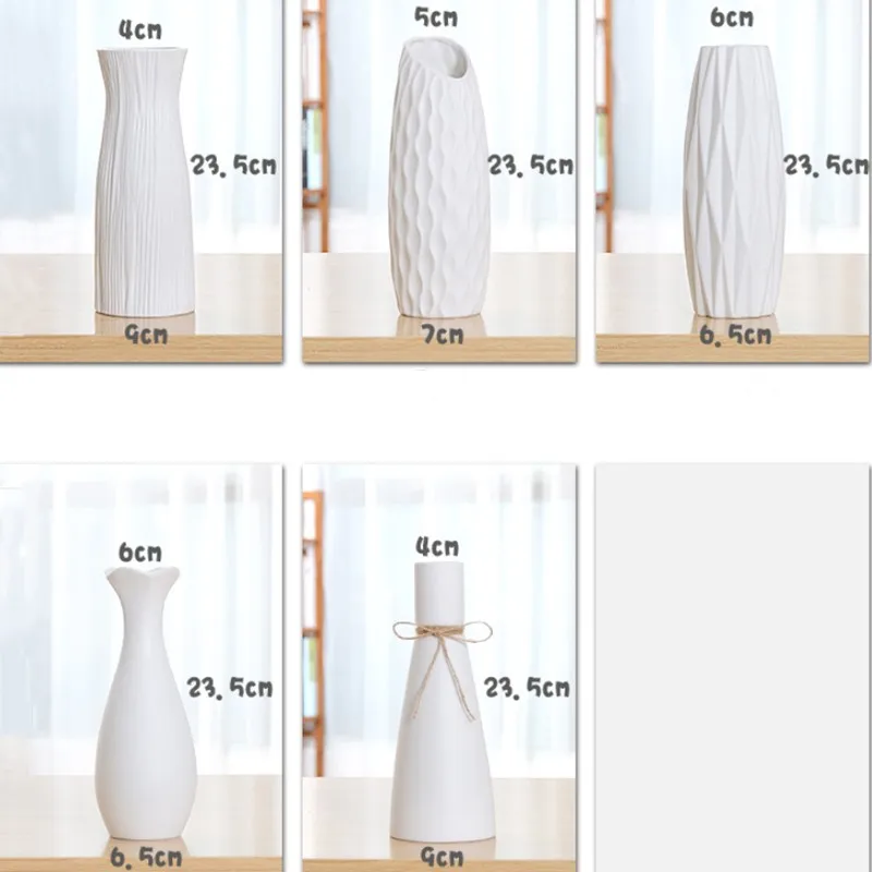 Классическая белая настольная керамическая ваза для цветов простая напольная