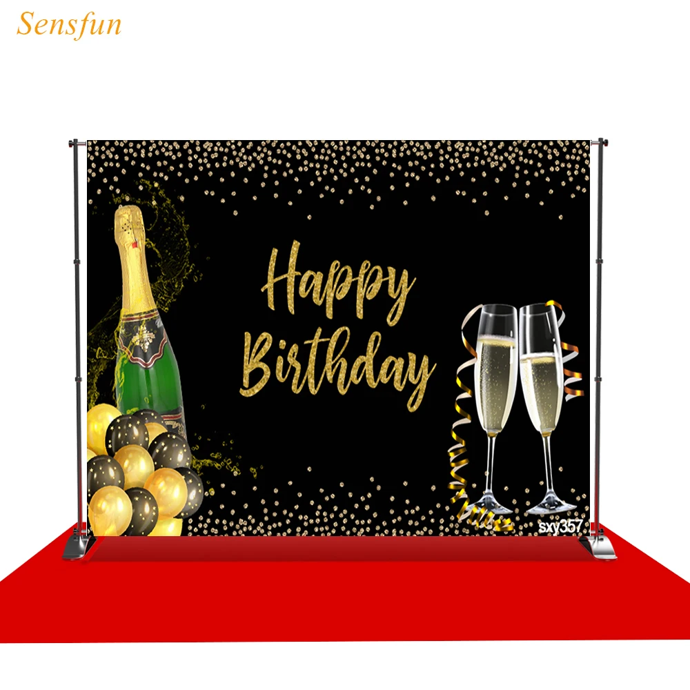 

LEVOO Photography Backdrop Birthday Party Balloons Champagne Glitter Dots Photo Background Photocall Photophone Photo Studio