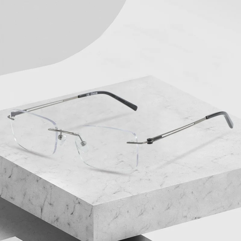 BLUEMOKY Titanium Alloy Rimless Optical Glasses Frame Men Ultralight Prescription Frameless Eyeglasses Myopia Screwless Eyewear |