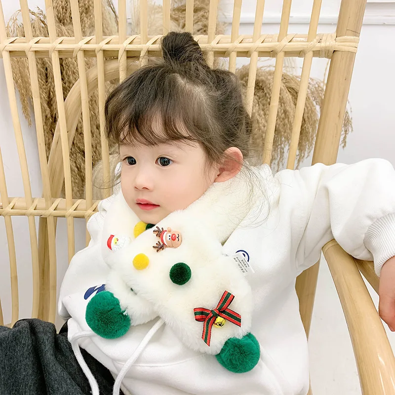 Рождественский детский зимний шарф Милые Роскошные Дизайнерские шарфы мягкий