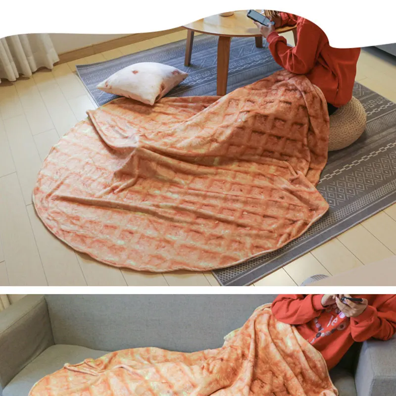 Одеяло в виде жареных яиц вафельное Фланелевое покрывало для кровати плюшевое