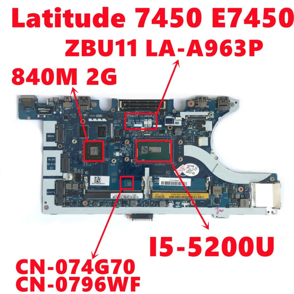 Детская материнская плата для ноутбука Dell Latitude E7450 ZBU11 | Компьютеры и офис