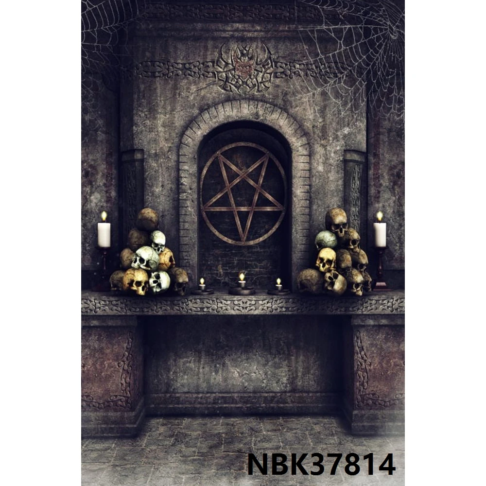 Halloween Backdrop Vintage Castle Wall Skull Vinyl Photography Backdrops Photographic Background For Photo Studio Photophone | Электроника