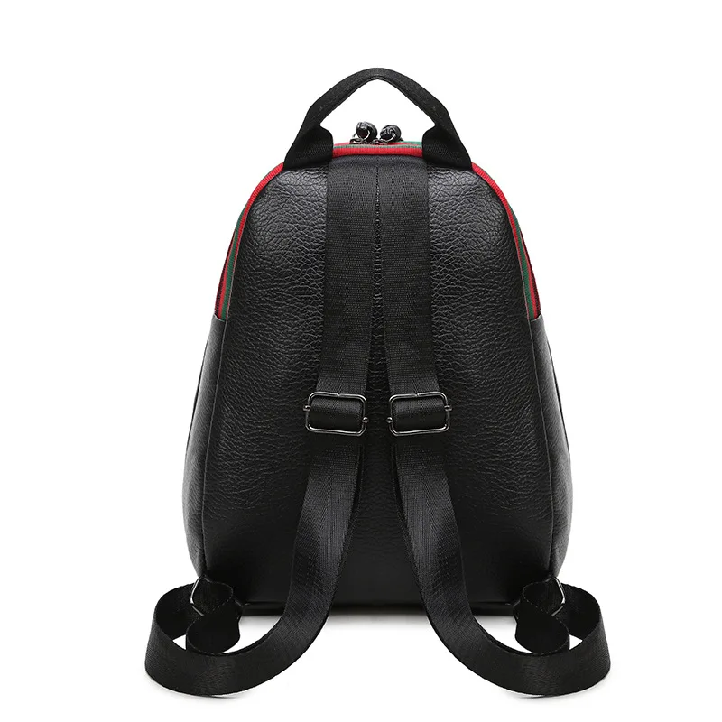 Черный женский рюкзак модный из искусственной кожи многофункциональная женская