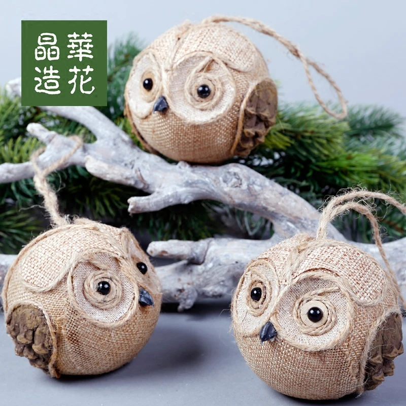 Льняная Рождественская Маленькая подвеска сделай сам олень сова лиса Подарочная