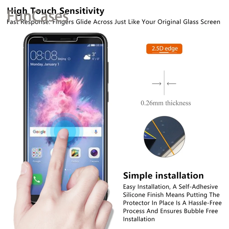 Половинное покрытие из закаленного стекла для huawei Y9 2019 Y7 Prime 2018 Защитное стекло Y6