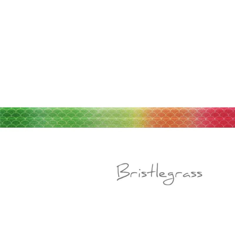 Mermaid Scale BRISTLEGRASS 2 ярда 5/" 1,5 см Сова Фламинго цветочный принт враг складной над эластичными повязка из спандекса волос галстук платье с повязкой швейная отделка - Цвет: Mermaid Scale