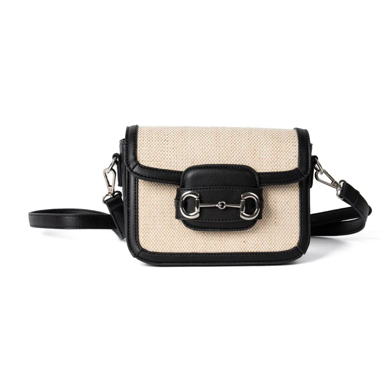 

Women's Bag 2020 Contrast Color Ladies Shoulder Messenger Bag Creative Plaid Woven Small Square Bag