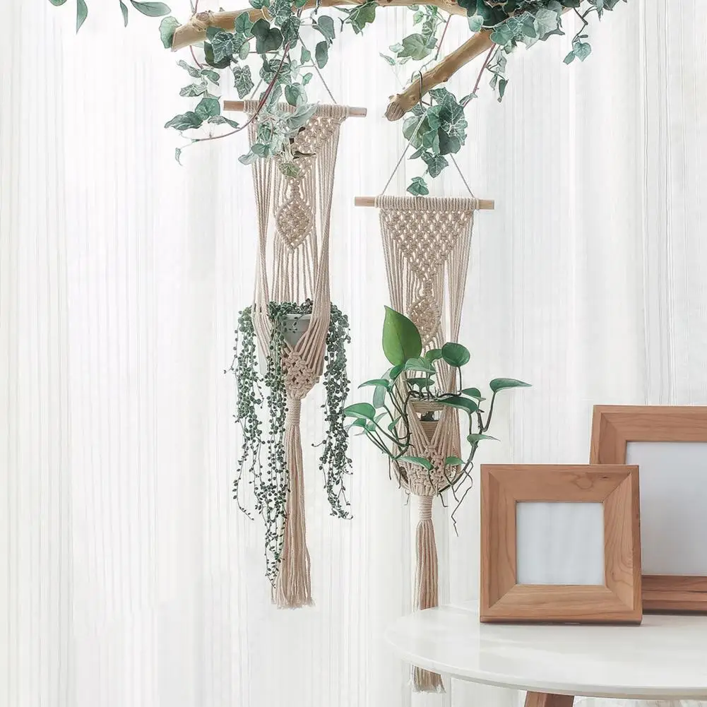 Скандинавская хлопковая плетеная веревка корзина сетка для цветочных горшков