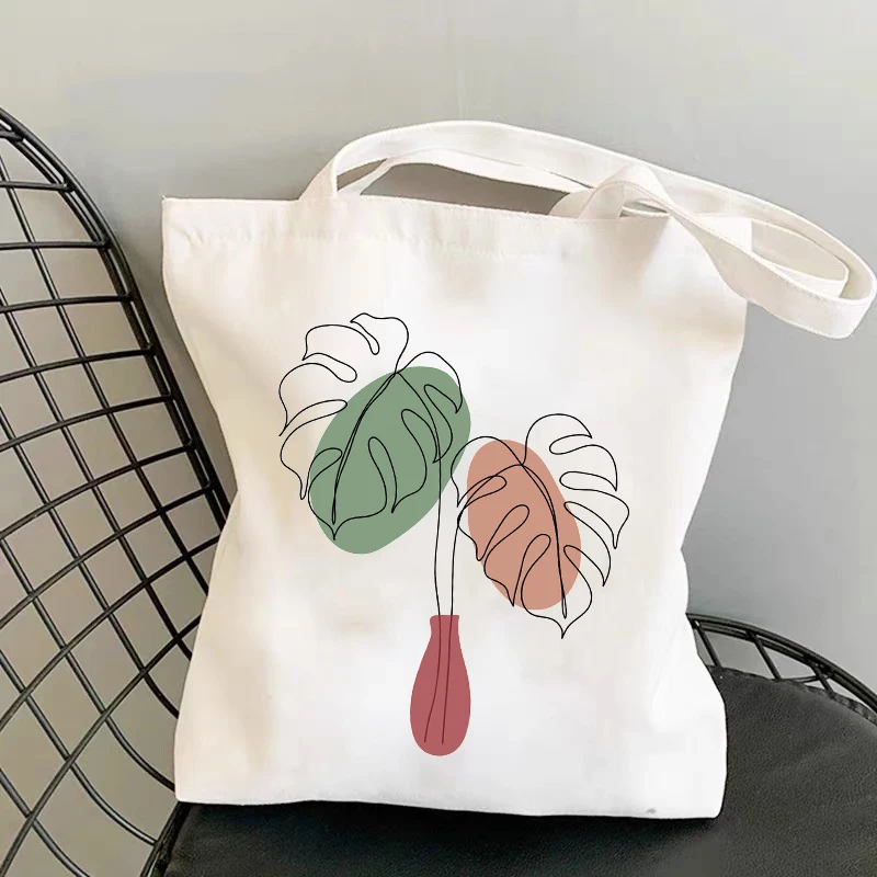 

Women Canvas Shopping Bag Print Female Cotton Cloth Shoulder Bag Eco Handbag Tote Reusable Grocery Shopper Bags Custom Logo pic