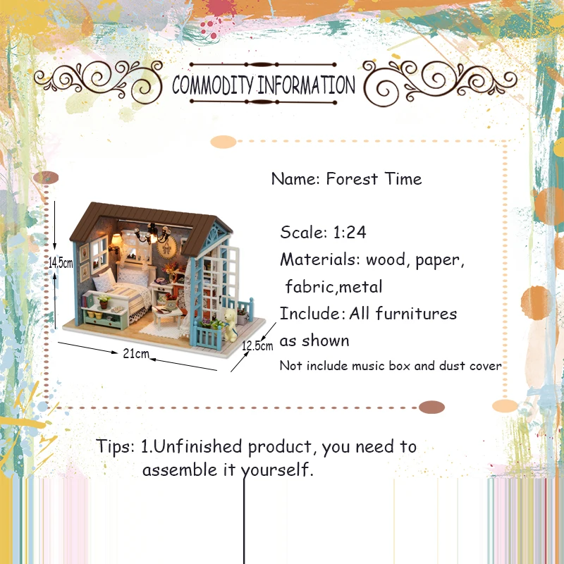 

Doll House Miniature DIY Dollhouse With Furnitures Wooden House Casa Toys For Children Birthday Gift