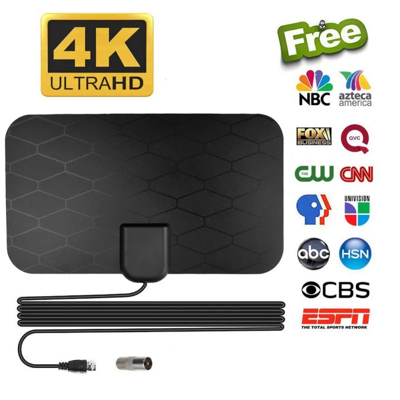 

[Early Release 2021 Chip] HDTV Indoor Antenna Long Range 250 Mile Signal Reception; High Power Amplifier To Boost Signal Cable .