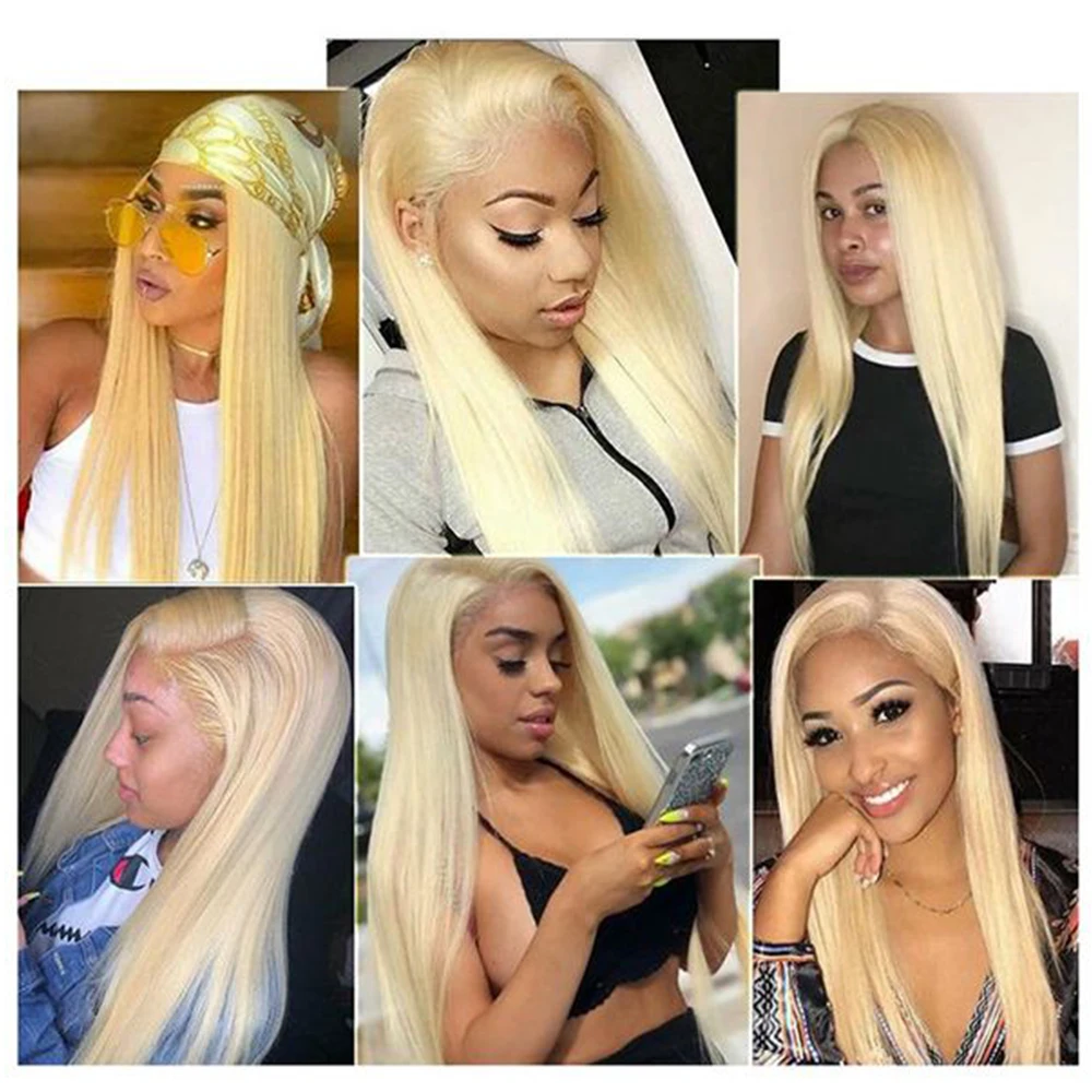 Дешевый парик с лбом Bone Straight HD 613 Lace Frontal Wig 13X4 13X6 Honey Blonde Front Wigs 4X4 Closure For Women Human Hair.