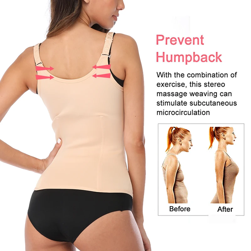 Женская обувь на застежке-молнии крюк Body Shaper регулируемый плечевой ремень утягивающий корсет размера плюс для талии Cincher для живота Управление Фаха