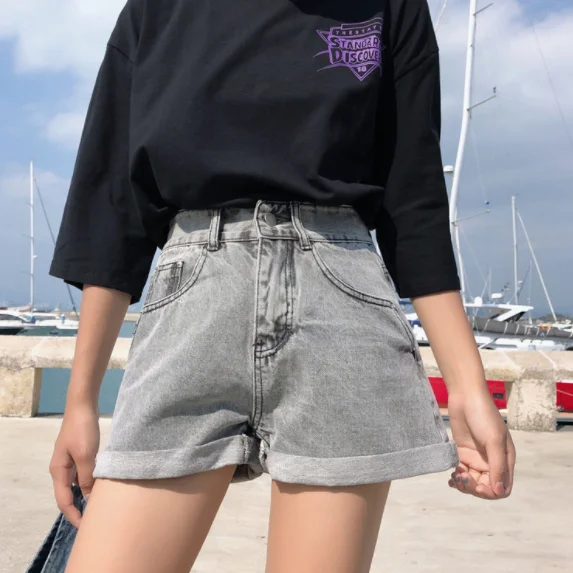 Женские джинсовые шорты с широкими штанинами свободные 3 цветов Лидер продаж