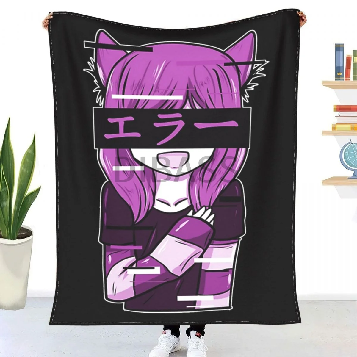 

Anime Manga Girl Censored Error Throw Blanket 3D Printed Flannel Throw Blankets