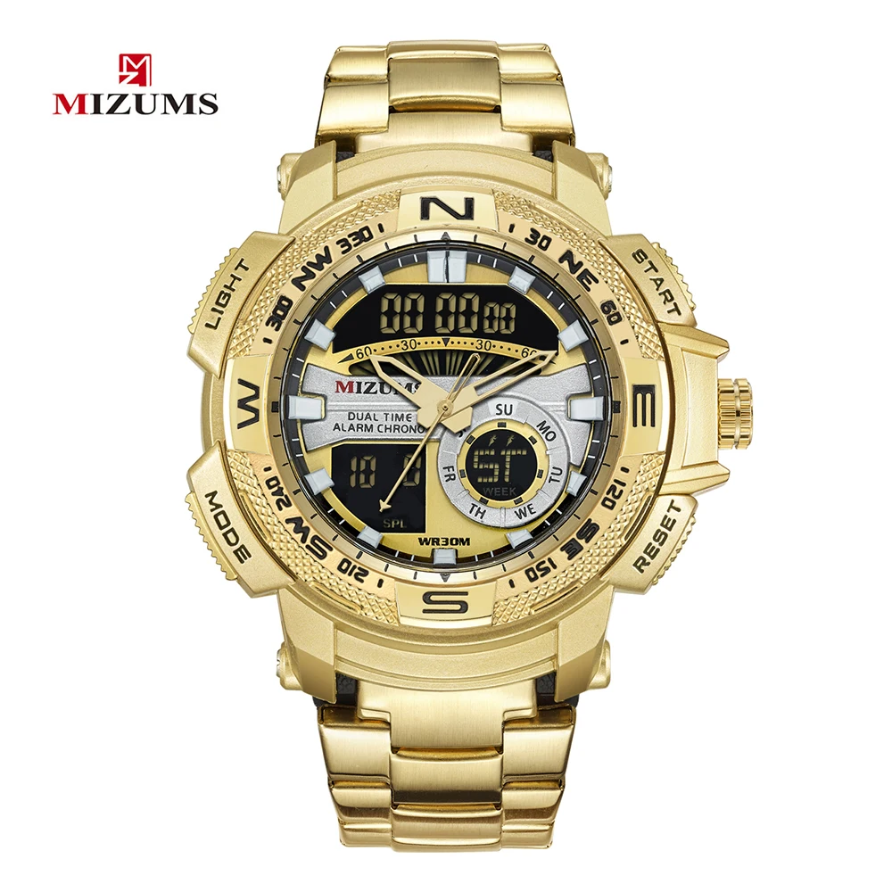 Relogio Masculino 2020 Gold Watch Men Luxury Brand Golden Military Male Waterproof Stainless Steel Digital Wristwatch | Наручные часы