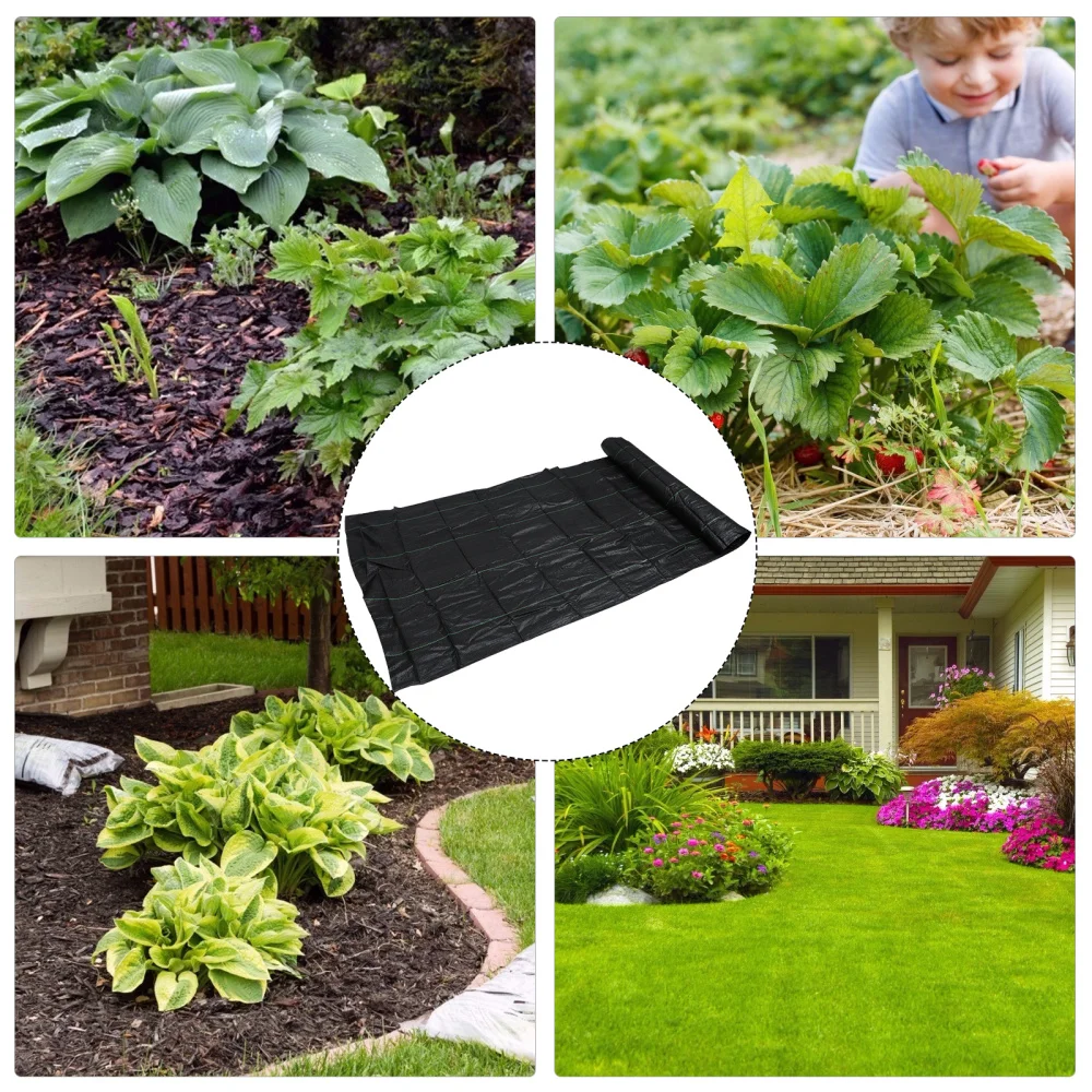 

Gardening Weed-control Fabric Sheet with 10 Ground Stakes for Weeding Prevention