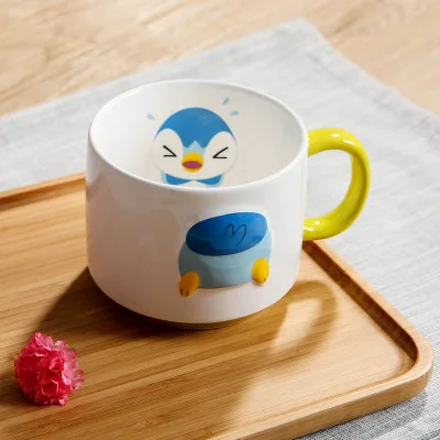 F-cup Pikachu ceramic cup milk mugcreative cartoon water cup monster bowl dishes Pocket Monsters cutlery set Funny strange gift CL0931 - Цвет: F-cup