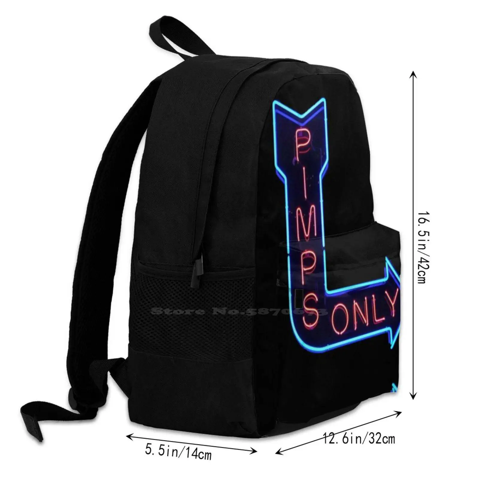 Фото Pimps Only-Kendrick Lamar Bag Рюкзак для мужчин, женщин и девочек-подростков Черный Kendrick Lamar Pimp Butterfly Kanye West Rap Hip Hop №3