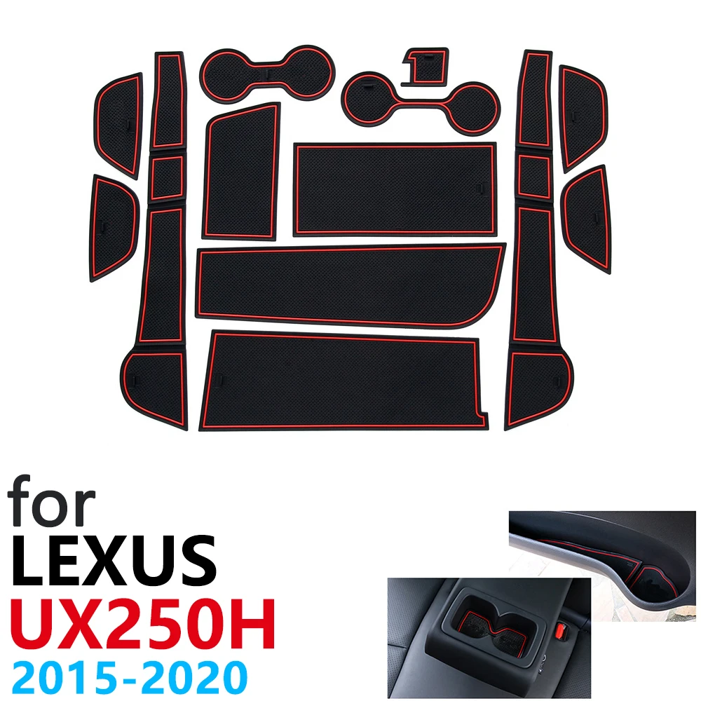 Противоскользящий резиновый коврик для чашки дверной паз Lexus UX UX250h UX200 250 250h 200 2015 ~