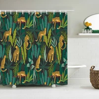 tropical plants animals bathroom curtains green leaf plant waterproof polyester shower curtain nordic home bath room decoration
