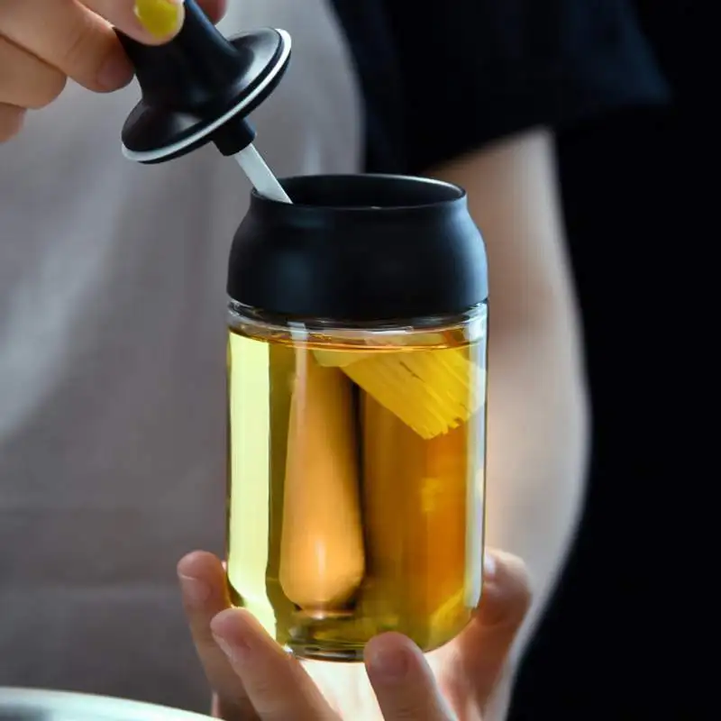 

Glass Transparent Seasoning Bottle Condiment Pots Kitchen Salt Spice Jar With Spoon Moisture-Proof Honey Jar lt