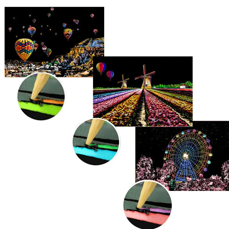 21*29 см комплект из 4 предметов Архитектура ночная съемка с защитой от царапин